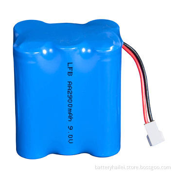 LifeS2 Battery Pack, AA/2900mAh with 9V Voltage, Primary Battery, UL-approved